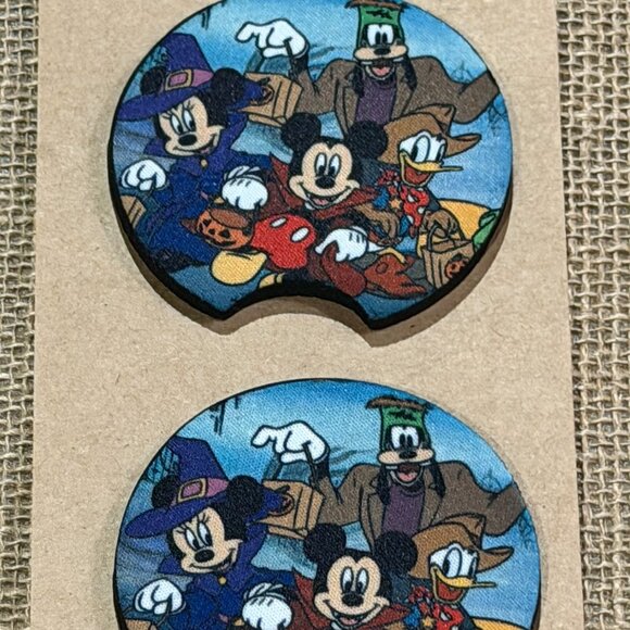 Halloween Fab 5 - Sublimated Neoprene Car Coasters - Picture 1 of 3